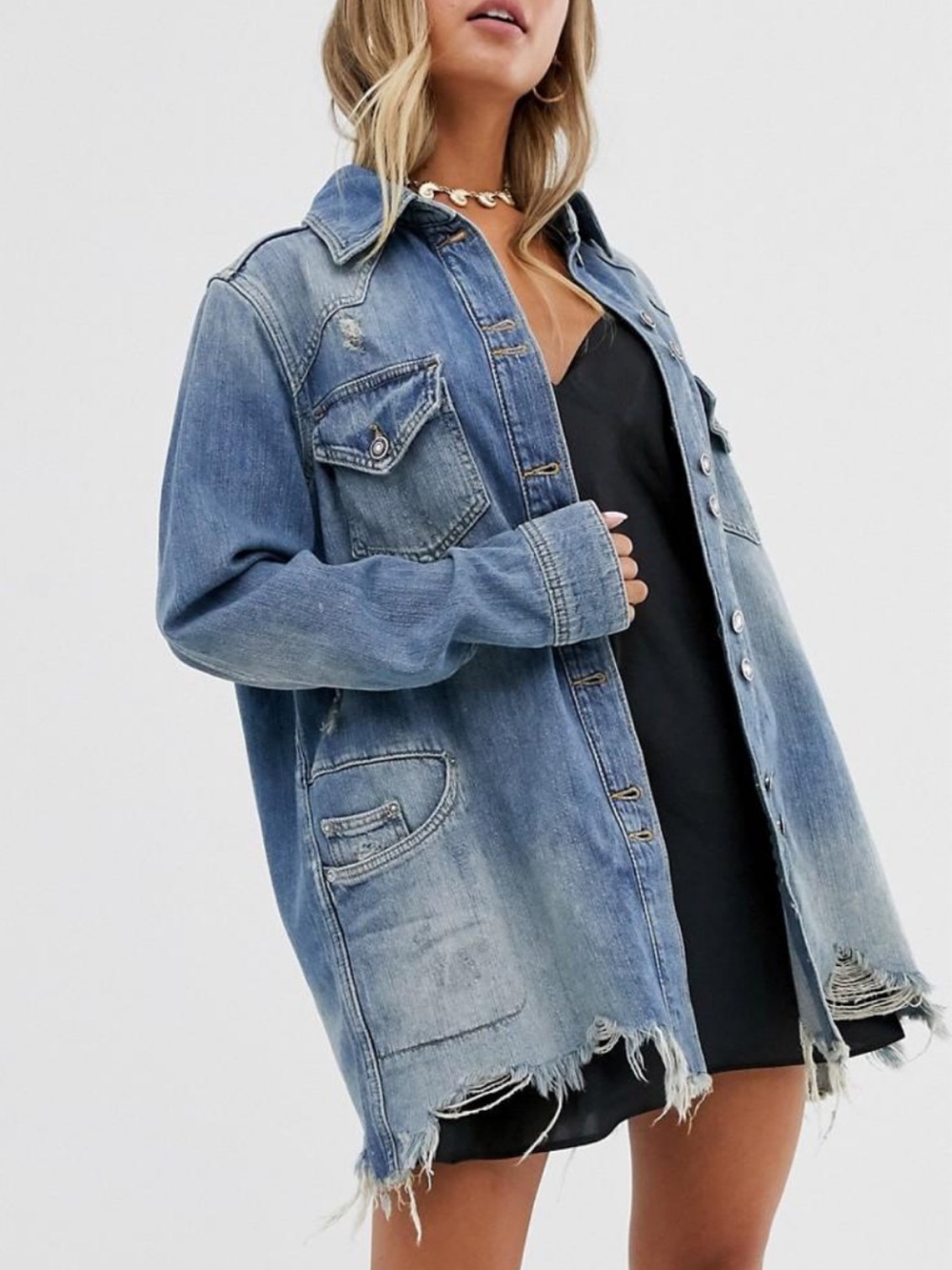 Free People Moonchild Denim Shirt Jacket